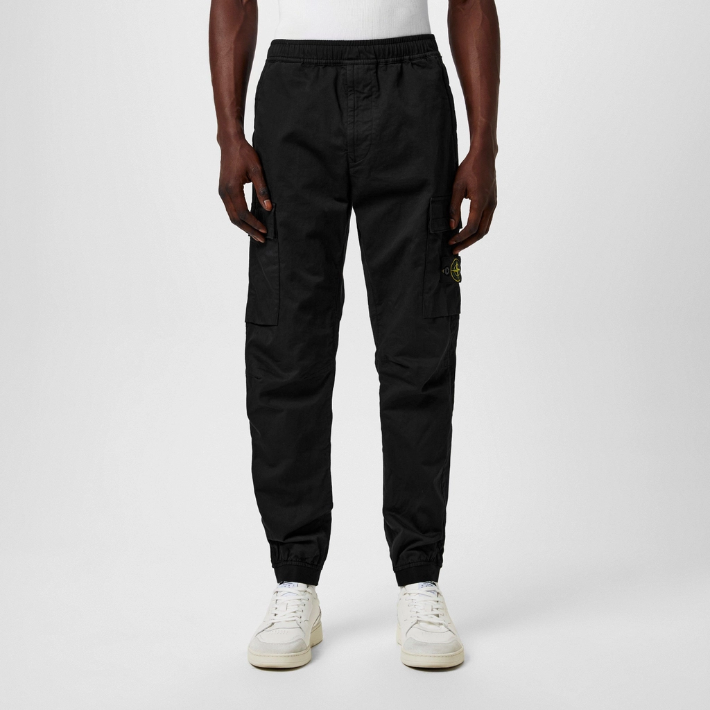 Stone Island Raso Cargo Trousers - Nero A0029